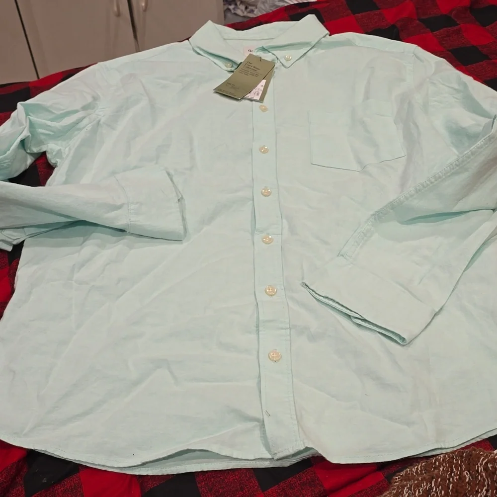 ❤️5/$25 new button down Blue Green Mens Shirt